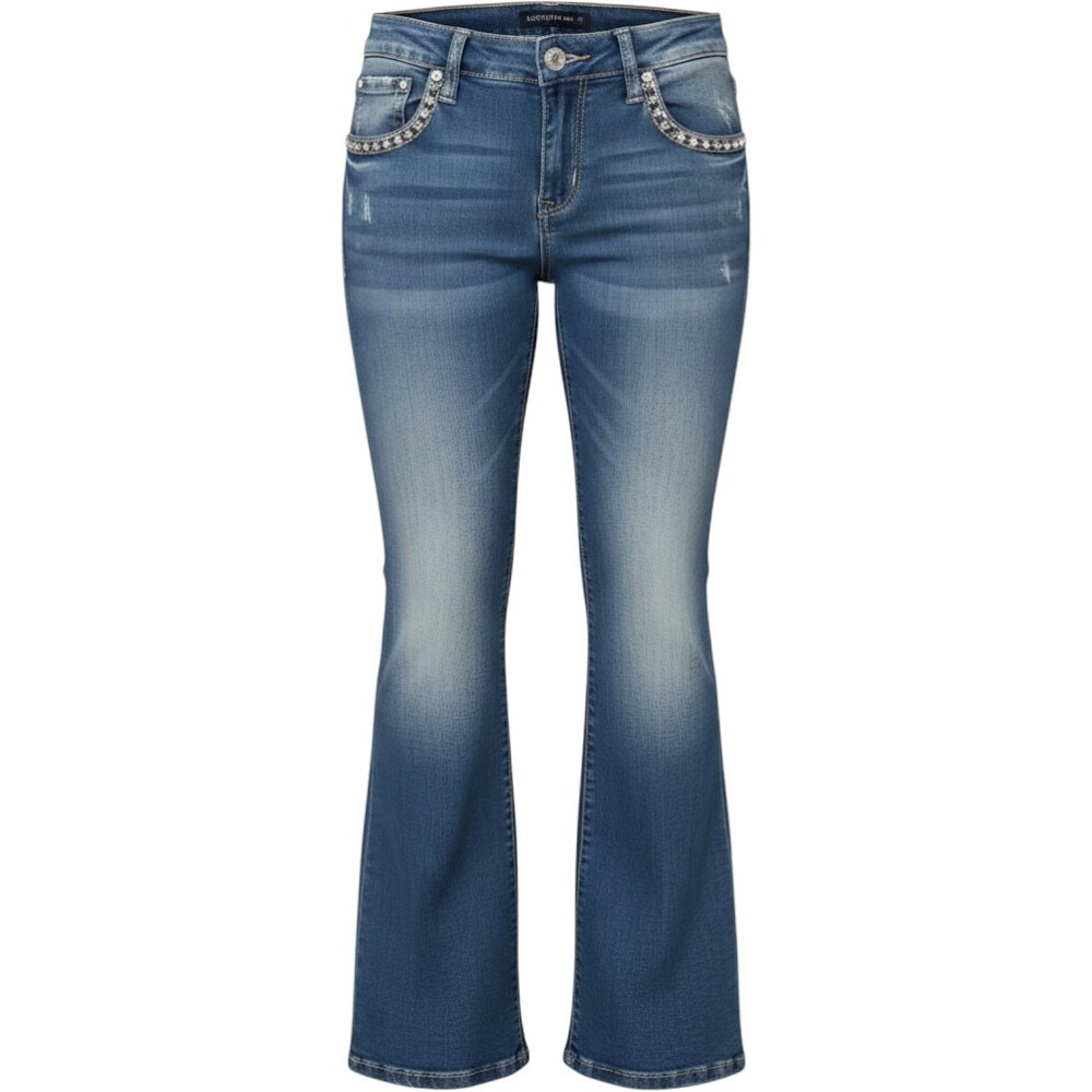 Westfield Eagle Bootcut Jeans Embellished Wing Back Pocket Blue Y2K Western 11